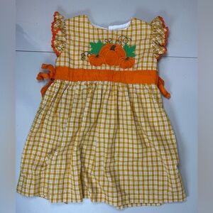Lil Cactus - plain pumpkin dress 3T